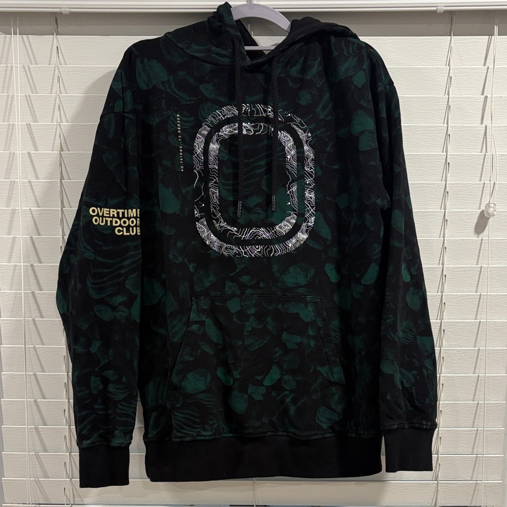 Overtime Outdoor Club Black and Green Hoodie